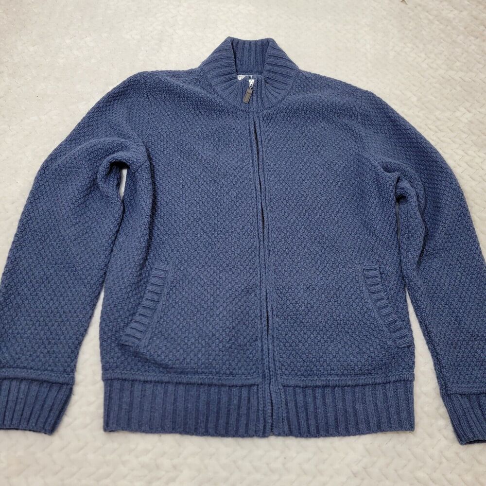 Emozioni Uomo Full Zip Cardigan Made In Italy Pockets Wool Blend Grandpa Sz L‎